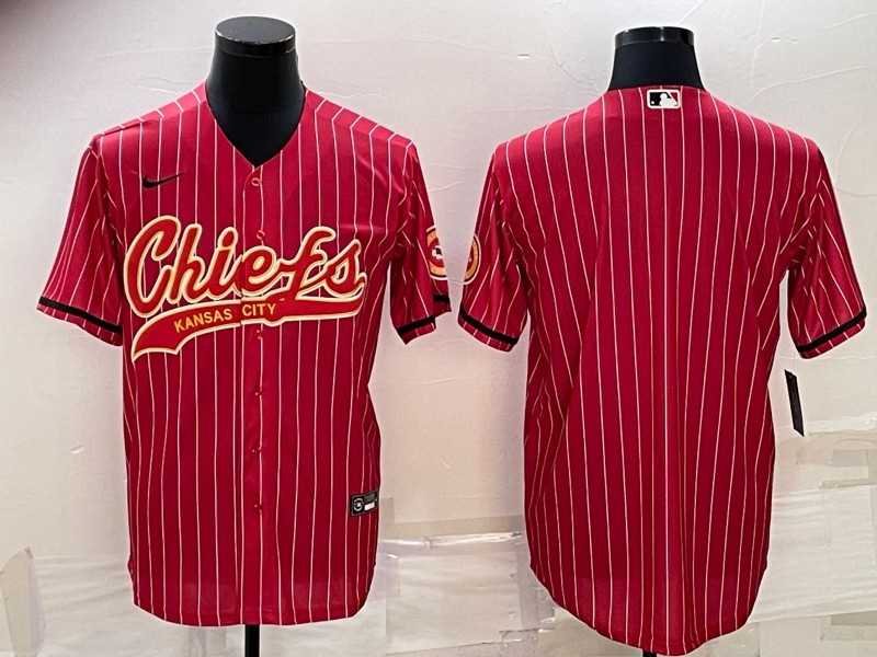 Men%27s Kansas City Chiefs Blank Red With Patch Cool Base Stitched Baseball Jersey->kansas city chiefs->NFL Jersey